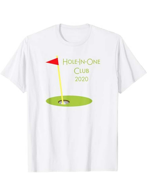 Men's Graphic T-Shirt Hole In One Club 2020 Red Flag On Green Golf Course