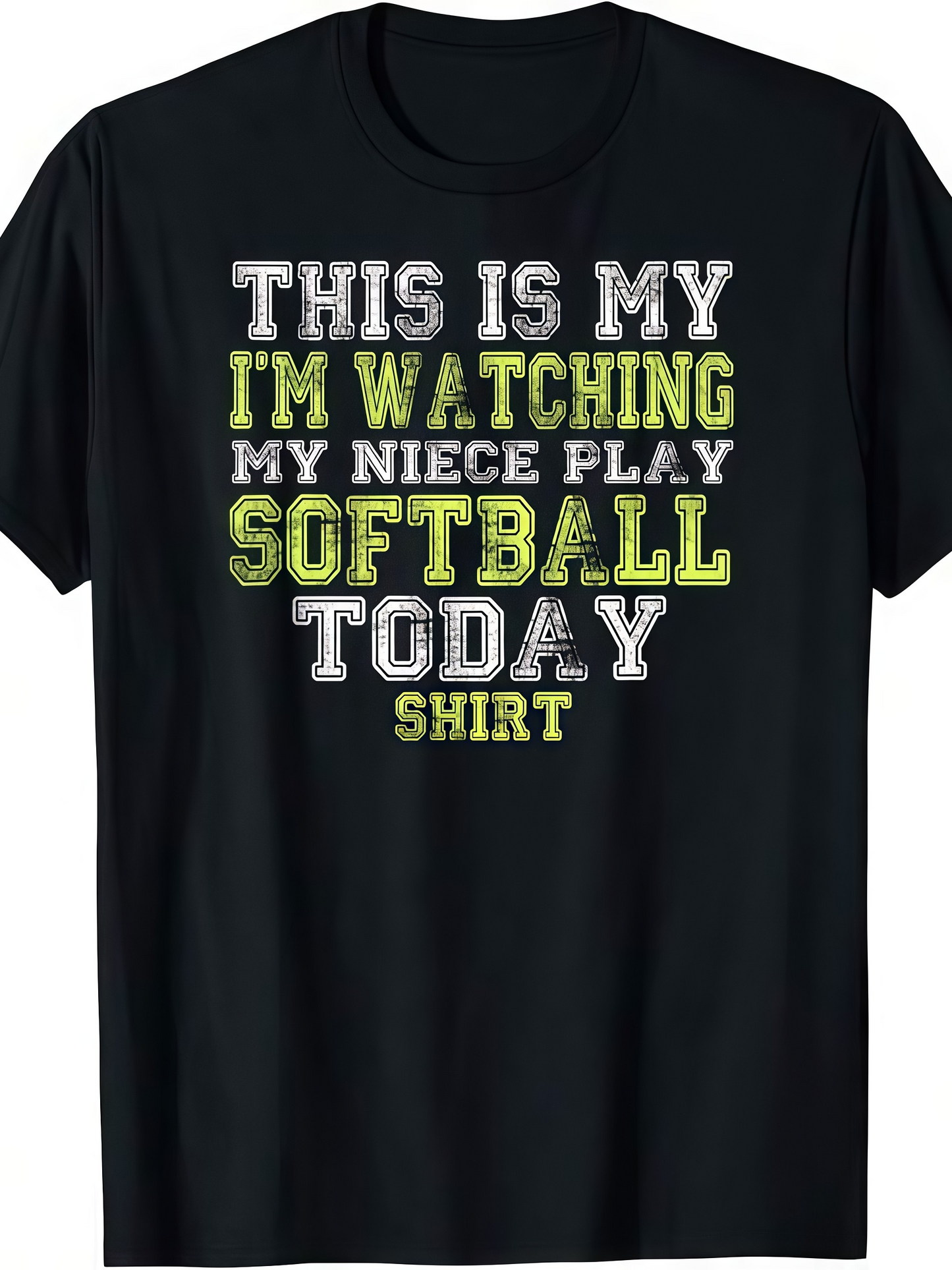 Men's Graphic T-Shirt This Is My Niece Softball Watching Today Statement Shirt