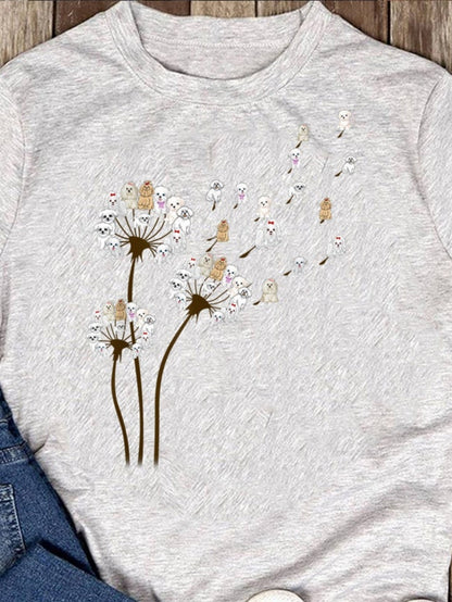 Men's Graphic T-Shirt Soft Breeze With Whimsical Dandelion Seeds Floating In Air Dandelion