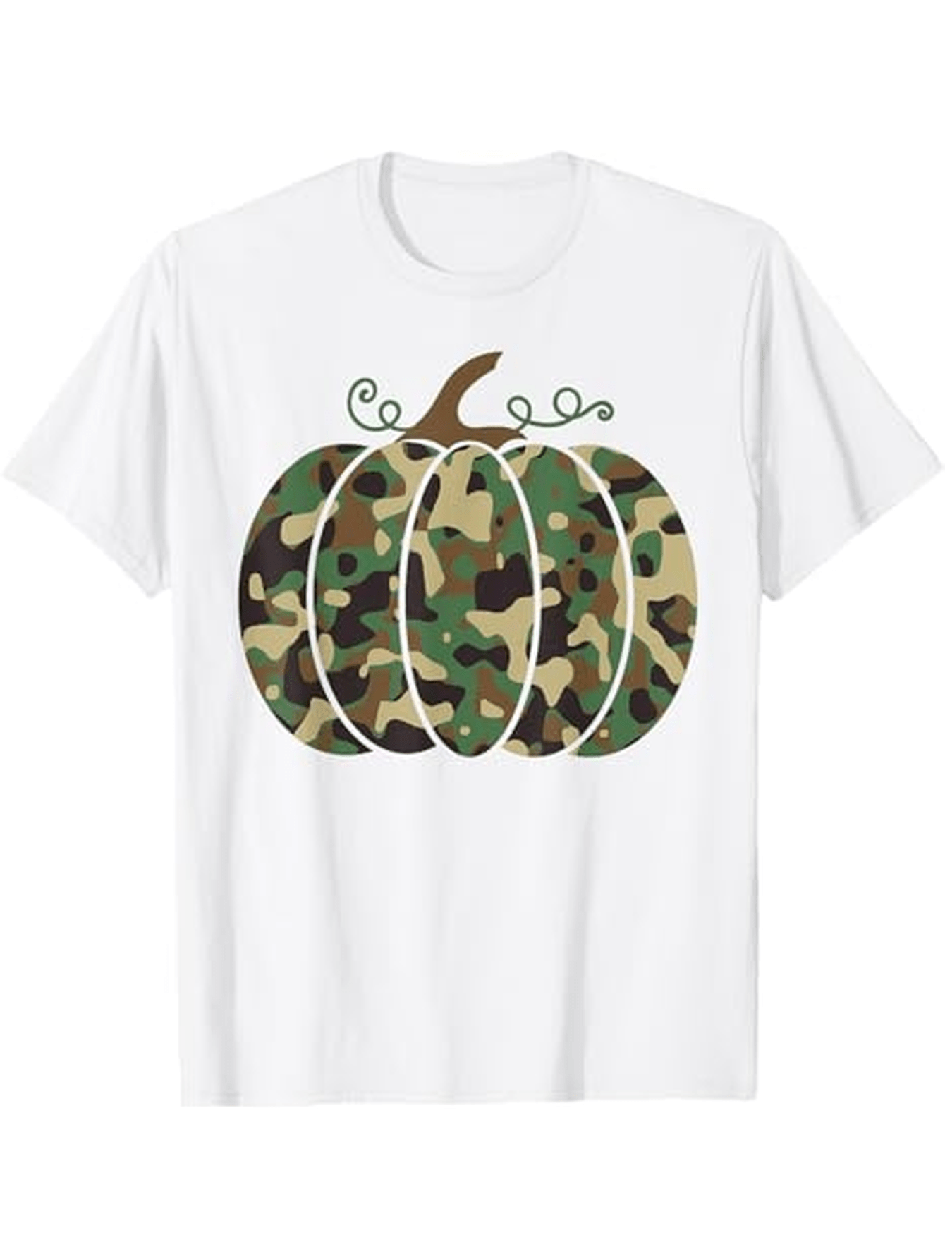 Men's Graphic T-Shirt Autumn Camouflage Pattern With Whimsical Leaf Pumpkin