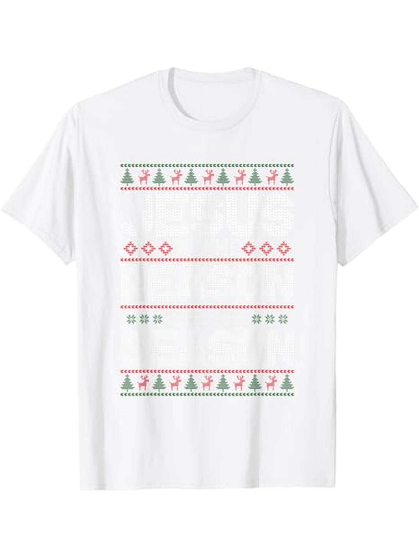 Men's Graphic T-Shirt Geometric Diamonds And Christmas Trees Patterned Festive Holiday T Shirt
