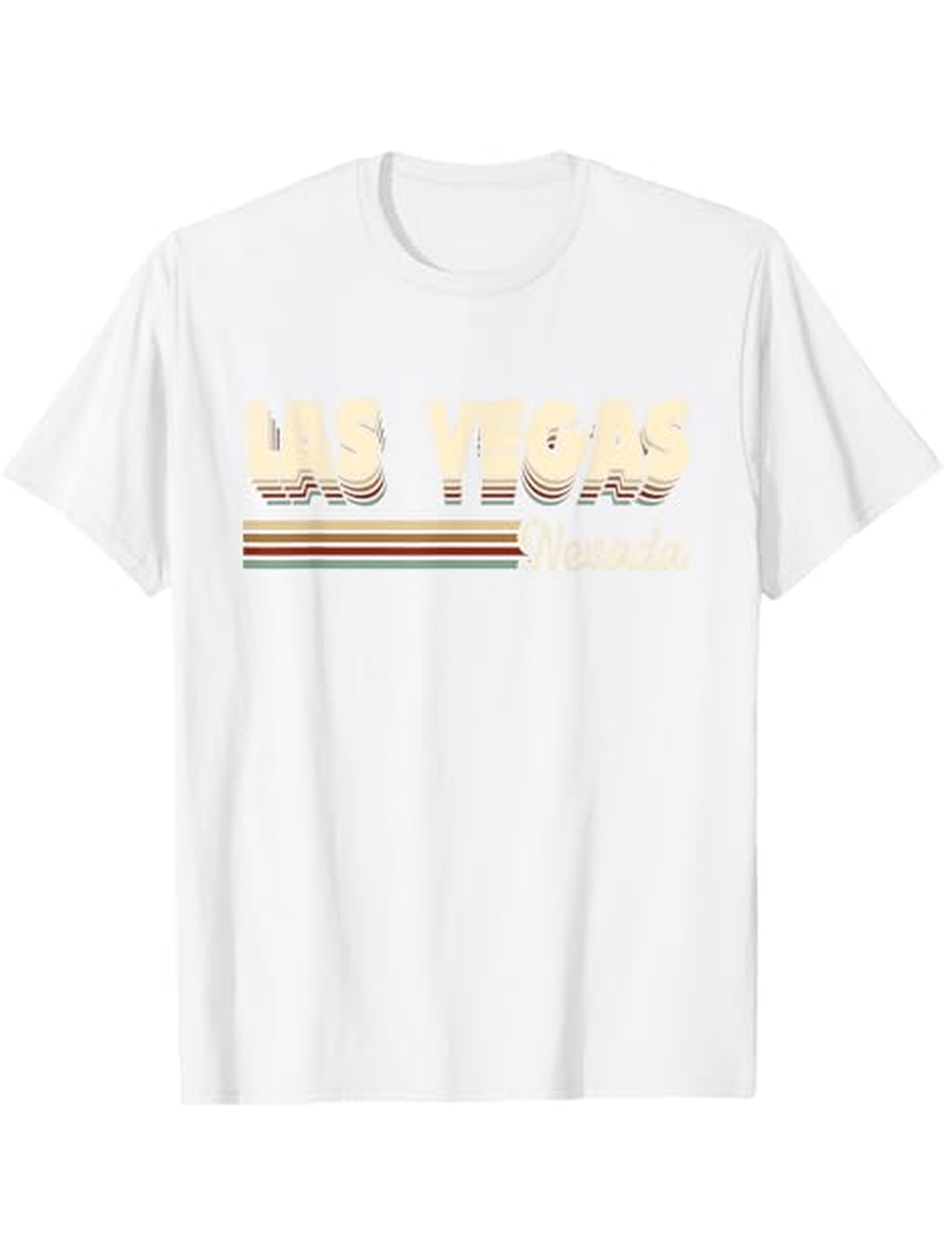 Men's Graphic T-Shirt Faded Retro Stripes With Soft Colors Around Text Letters