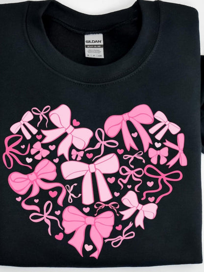 Men's Graphic T-Shirt Playful Pink Ribbons Forming A Heart Shaped Design Bow