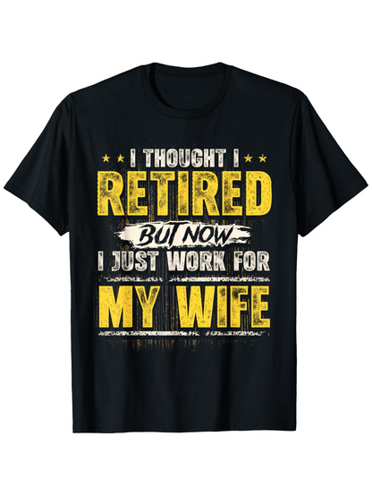 Men's Graphic T-Shirt Funny Retirement Bold Yellow Lettering On Black Shirt