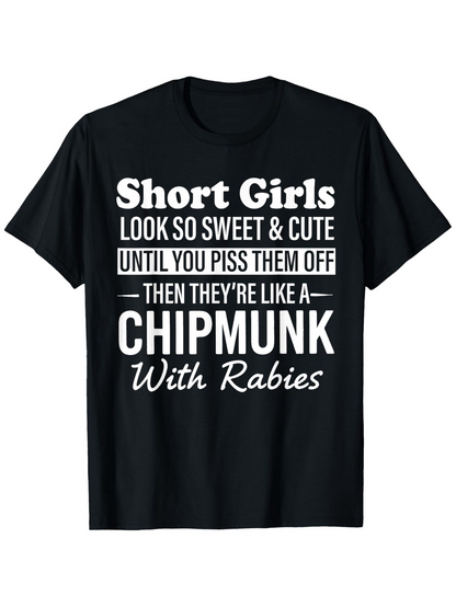 Men's Graphic T-Shirt Short Girls Looking Sweet And Cute Chipmunk With Rabies