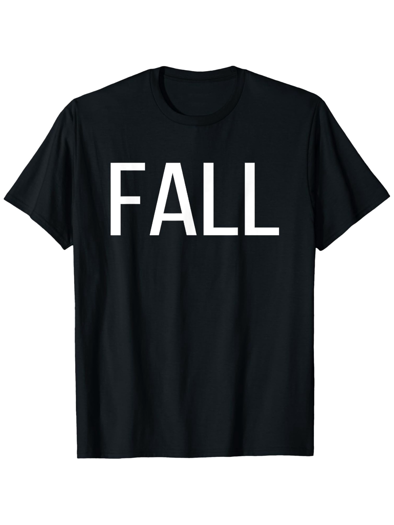 Men's Graphic T-Shirt Bold White Letters On Black Classic Minimalist Fall T Shirt