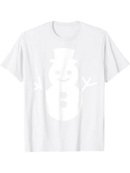 Men's Graphic T-Shirt Minimalist Winter Cheerful White Frosted Playful Snowman