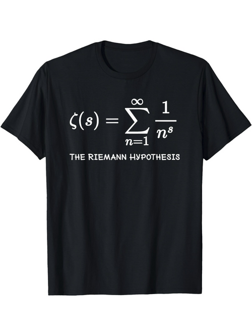 Men's Graphic T-Shirt The Riemann Hypothesis Mathematical Equation With Classic Serif Letters Under Black Shirt