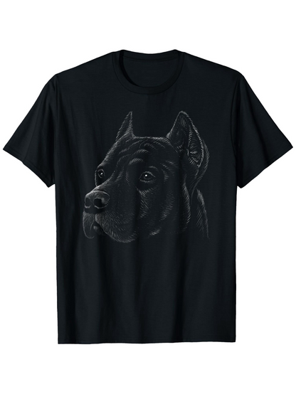 Men's Graphic T-Shirt Dramatic Low Light Shading With Strong Majestic Realistic Watchful Dog