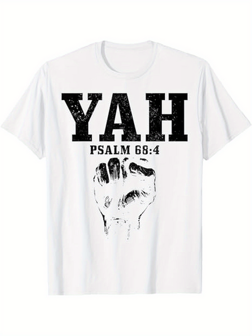 Men's Graphic T-Shirt YAH Psalm 684 Rough Sketch Hand Drawing