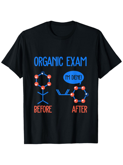 Men's Graphic T-Shirt Organic Exam Chemistry Joke With Molecules And Funny Speech Bubble