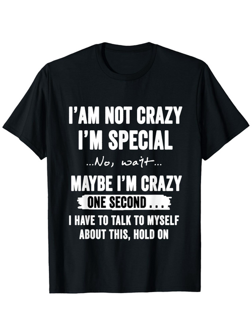 Men's Graphic T-Shirt Funny Quote With Bold White Letters On Black T Shirt
