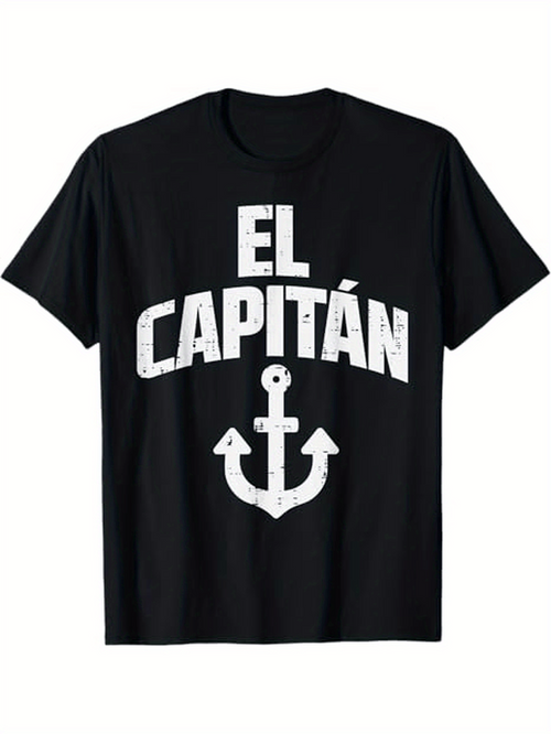 Men's Graphic T-Shirt Distressed Nautical Anchor With Bold Lettering And Classic Maritime Inspiration Anchor