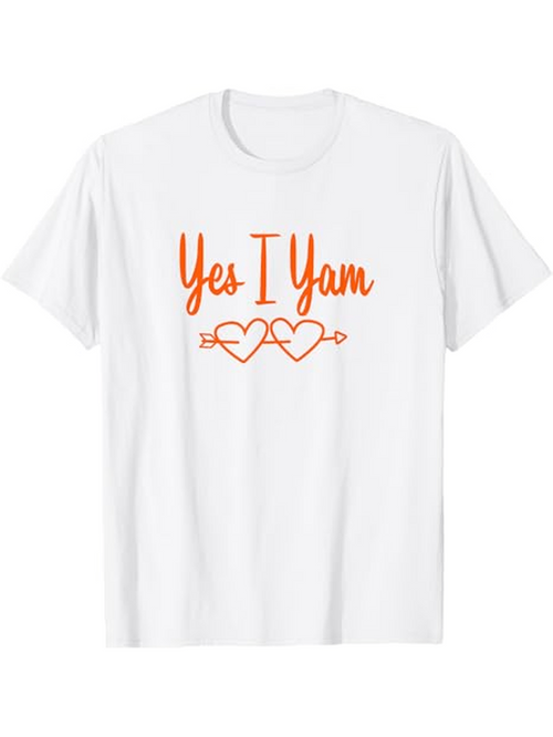 Men's Graphic T-Shirt Yes I Yam With Two Interlocking Hearts And Arrow Design