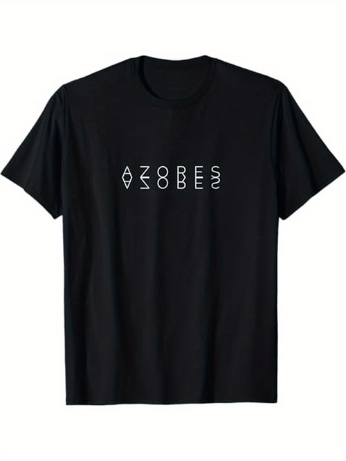 Men's Graphic T-Shirt Stylized Letters Forming Vertical Modern Graphic With Minimal Line Details T Shirt