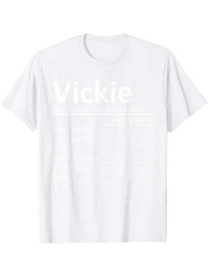 Men's Graphic T-Shirt Vickie Minimal Monochrome Bold Letter Print White T Shirt