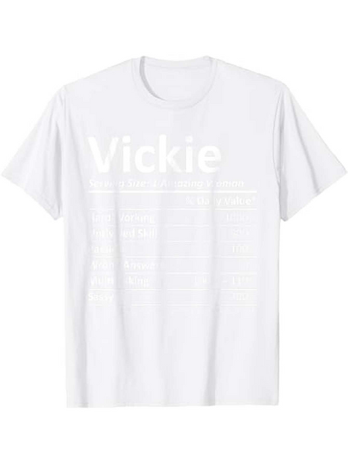 Men's Graphic T-Shirt Vickie Minimal Monochrome Bold Letter Print White T Shirt