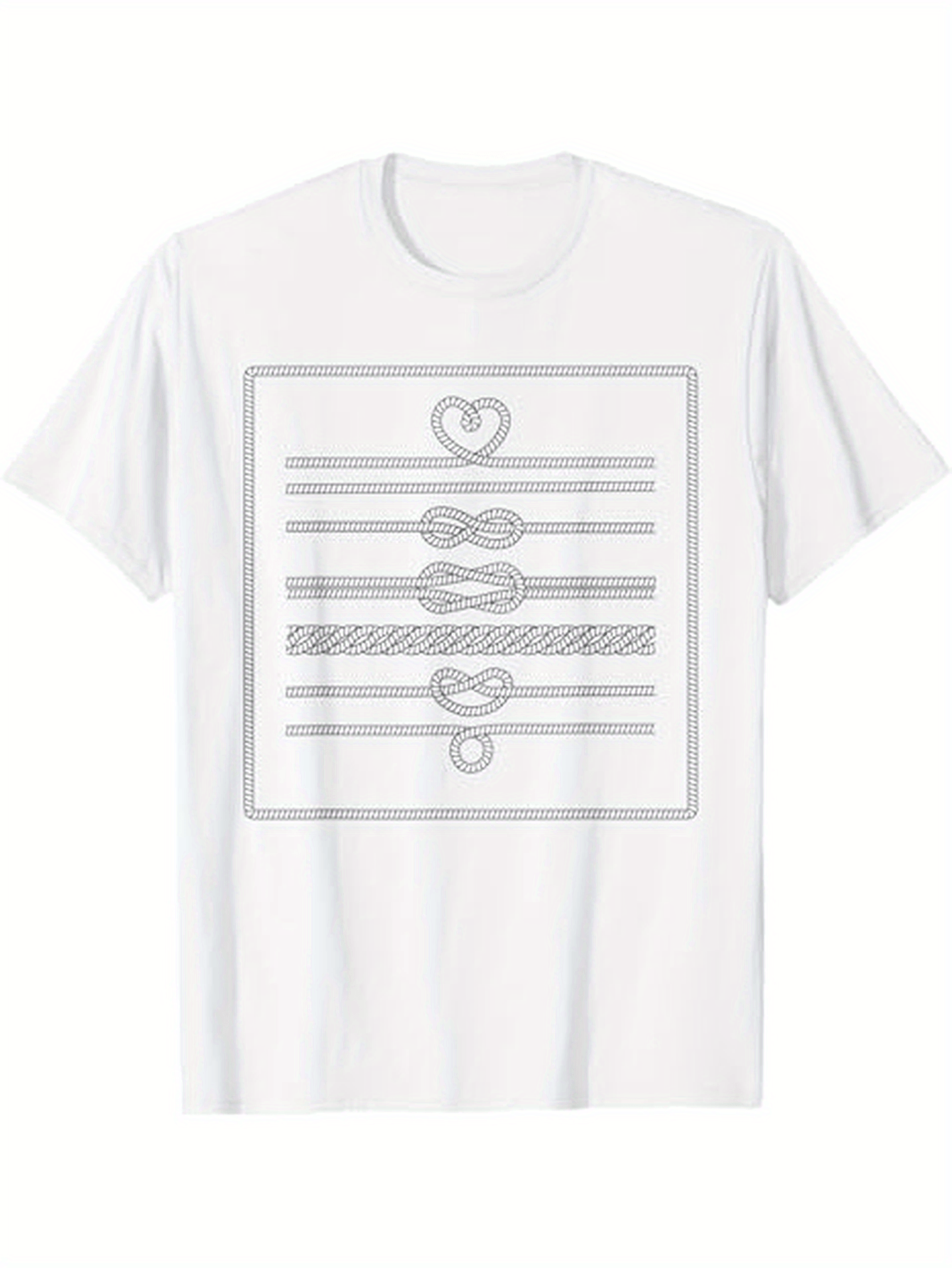 Men's Graphic T-Shirt Outlined Hearts And Linear Pattern Surrounded By Fine Parallel Lines T shirt