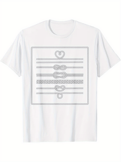 Men's Graphic T-Shirt Outlined Hearts And Linear Pattern Surrounded By Fine Parallel Lines T shirt