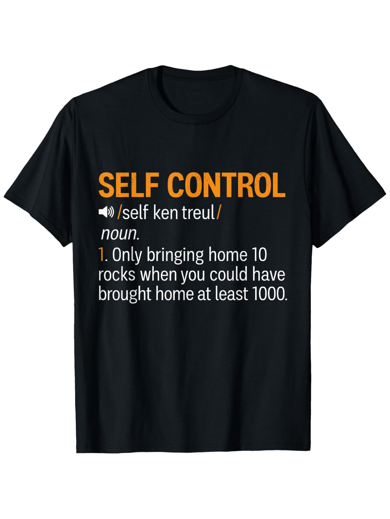 Men's Graphic T-Shirt Self Control Playful Typography With White Humorous Definition Text T Shirt