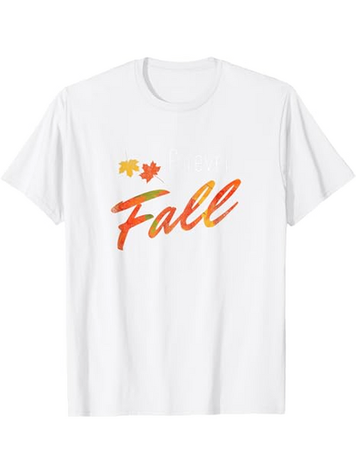 Men's Graphic T-Shirt Colorful Autumn Leaves With Gentle Brush Strokes Surrounding Fall