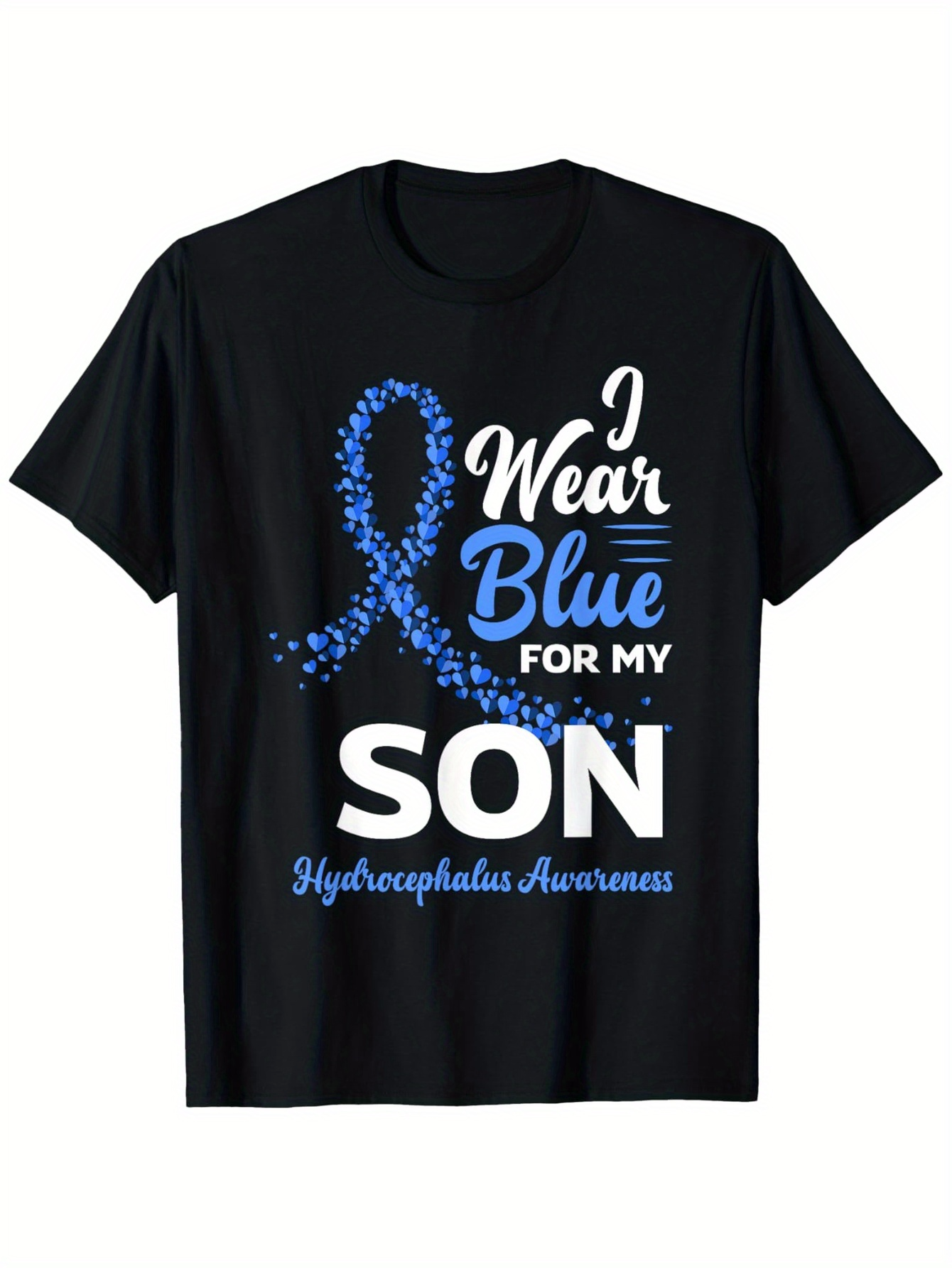 Men's Graphic T-Shirt I Wear Blue For My Son Blue Ribbon Awareness Tee