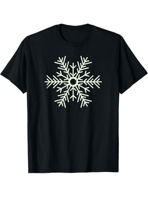 Men's Graphic T-Shirt Radiant Winter Spirit With Icy White Frosty Pattern Snowflake