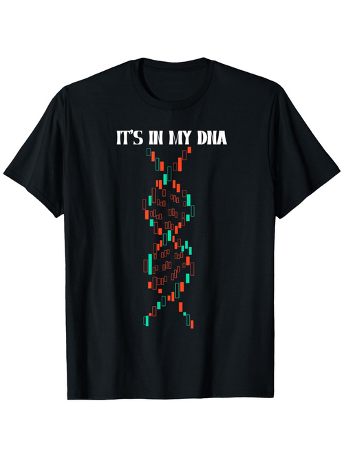 Men's Graphic T-Shirt Its In My Dna Colorful Genetic Code Under White Text Dna Strand