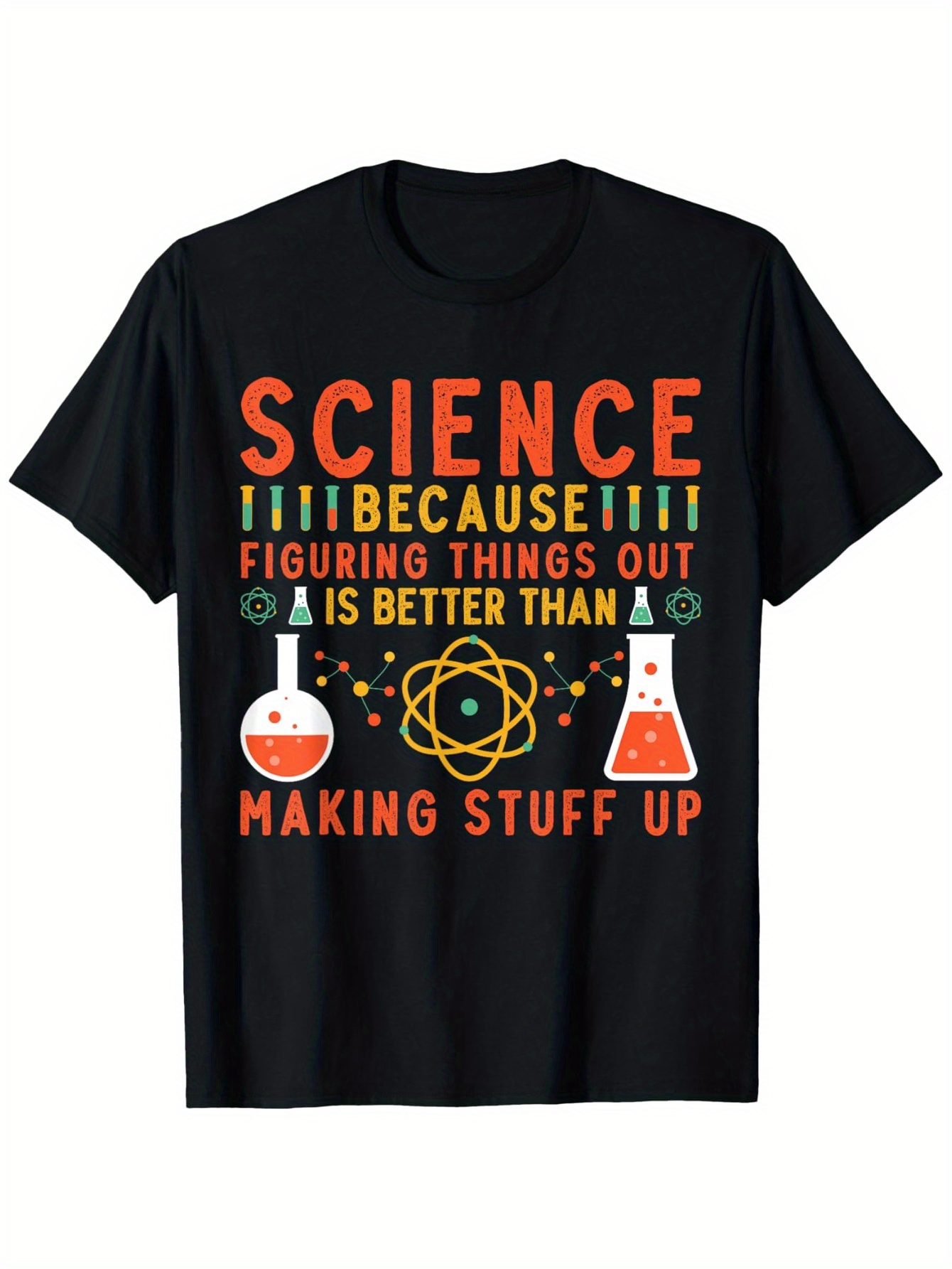 Men's Graphic T-Shirt Science Because Figuring Things Out Chemistry Lab Flask T Shirt