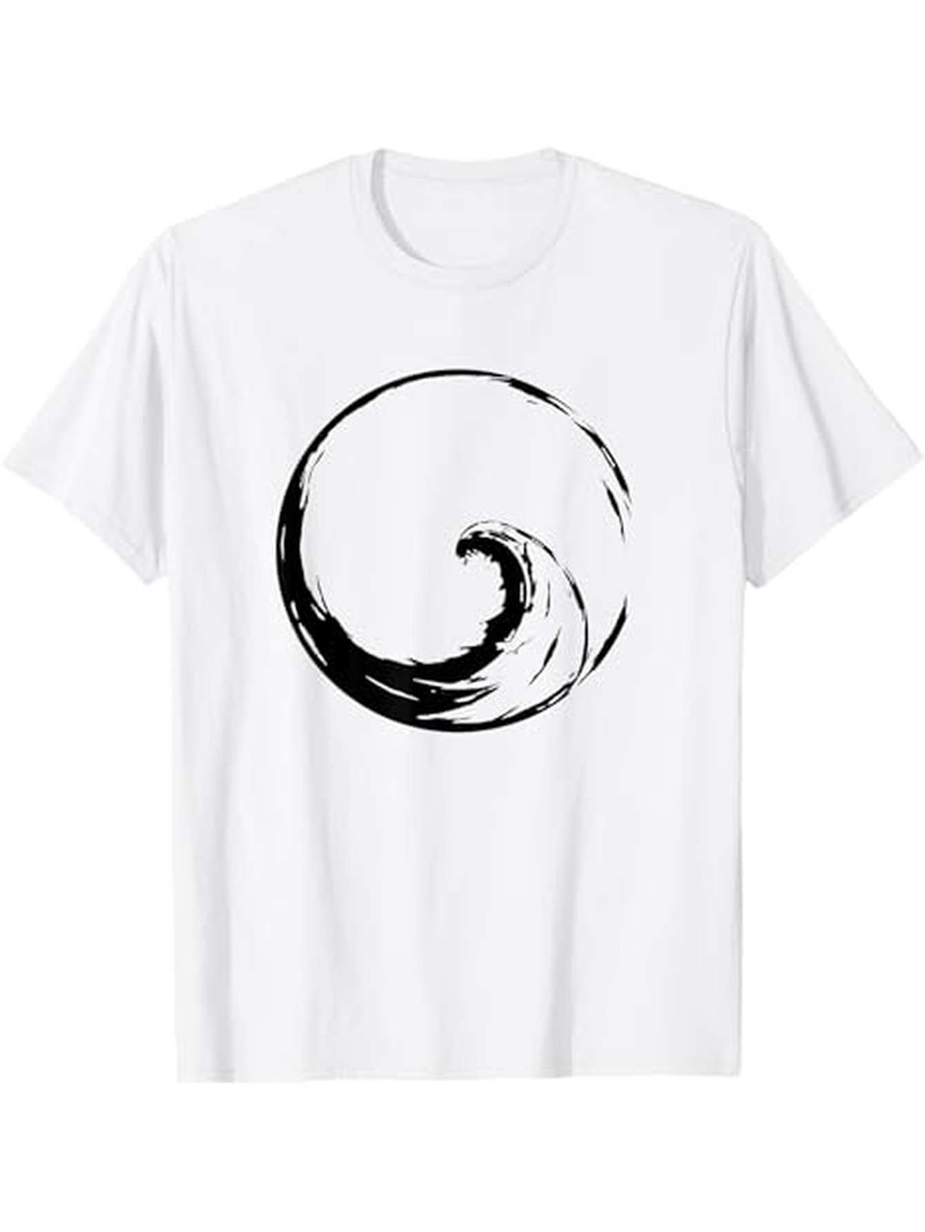 Men's Graphic T-Shirt Bold Ink Wave Spinning In Abstract Circular Motion Design