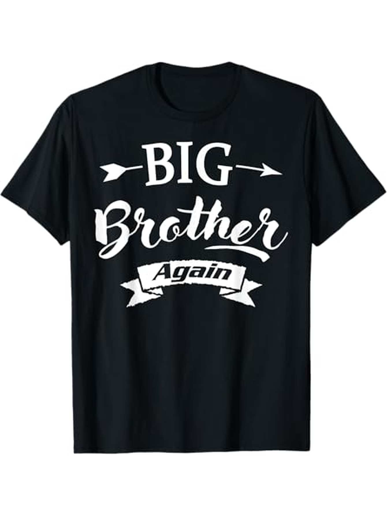 Men's Graphic T-Shirt Big Brother Again With Decorative Arrows And Ribbon Banner Font Typography