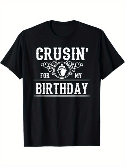 Men's Graphic T-Shirt Crusin For My Birthday Decorative Ice Cream Cupcone T Shirt