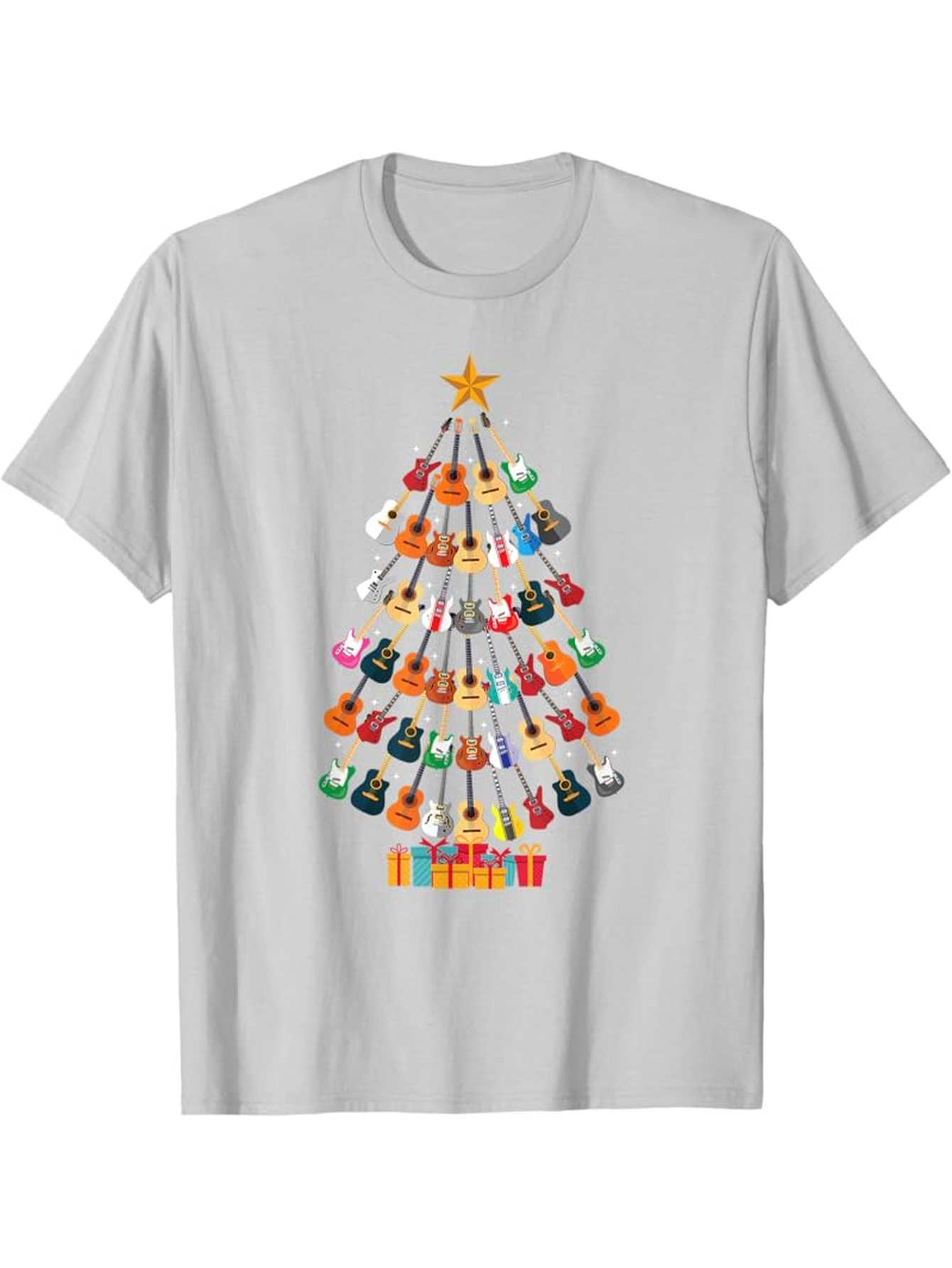 Men's Graphic T-Shirt Colorful Ornaments Sparkling Lights Arranged As Festive Holiday Tree