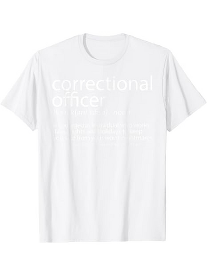 Men's Graphic T-Shirt Correctional Officer Simple White Text On Minimal Classic T Shirt