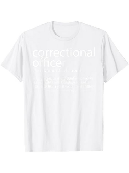 Men's Graphic T-Shirt Correctional Officer Simple White Text On Minimal Classic T Shirt