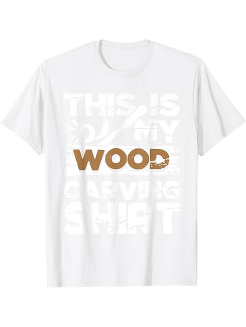 Men's Graphic T-Shirt This Is My Wood Carving Shirt With Playful Rustic Letters Centerpiece