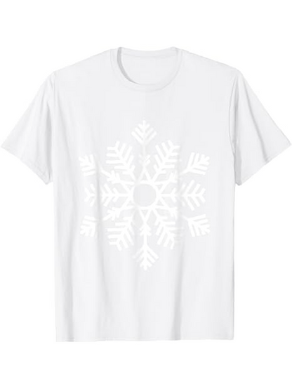 Men's Graphic T-Shirt Geometric Pattern With Intricate Facets In Gentle White Snowflake