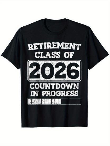 Men's Graphic T-Shirt Retirement Class Of 2026 Countdown In Progress Number Chart T Shirt