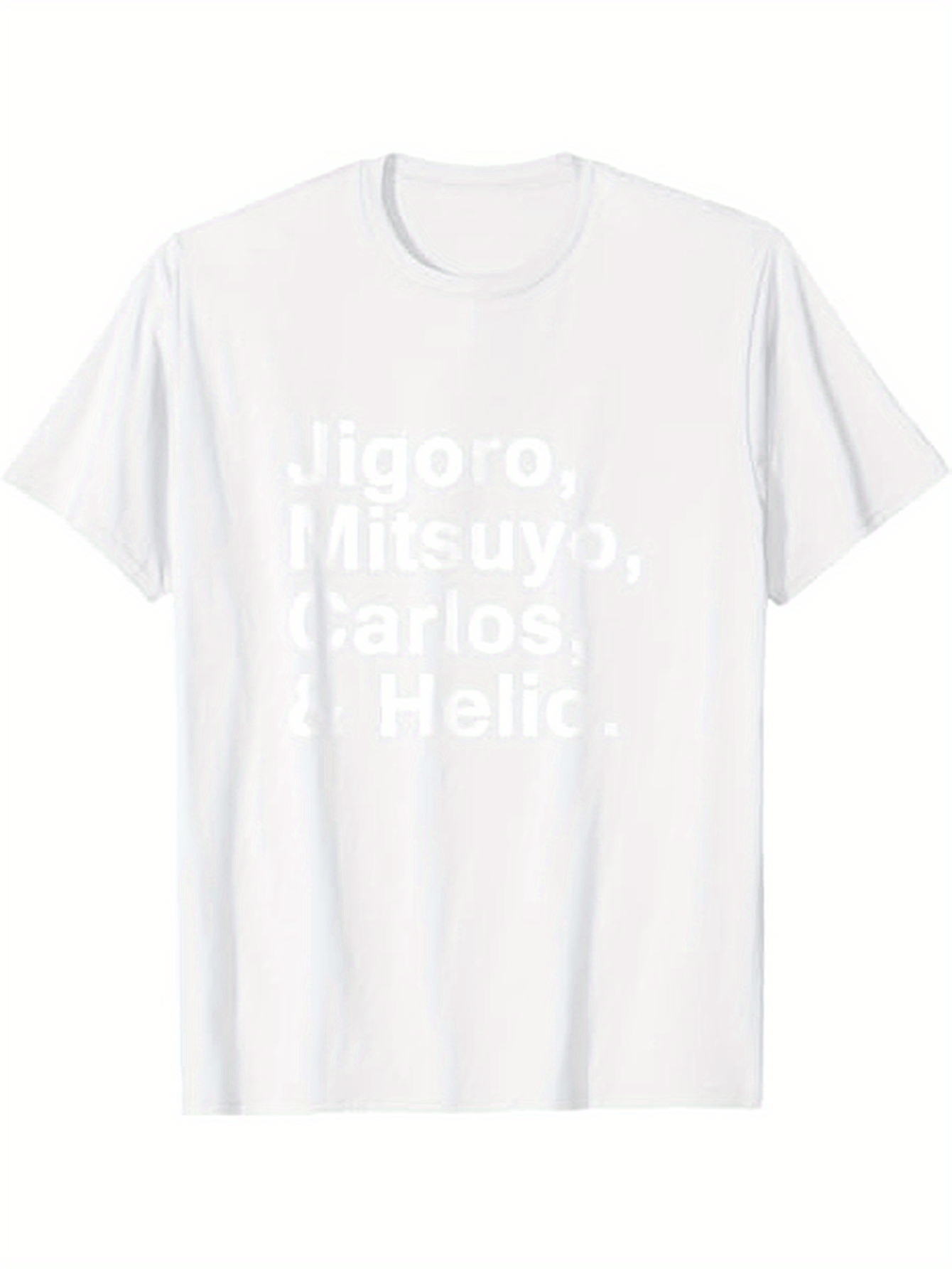 Men's Graphic T-Shirt Jigoro Mitsuyo Carlos Helio Modern Lettering With Simple Monochrome Cotton White Shirt