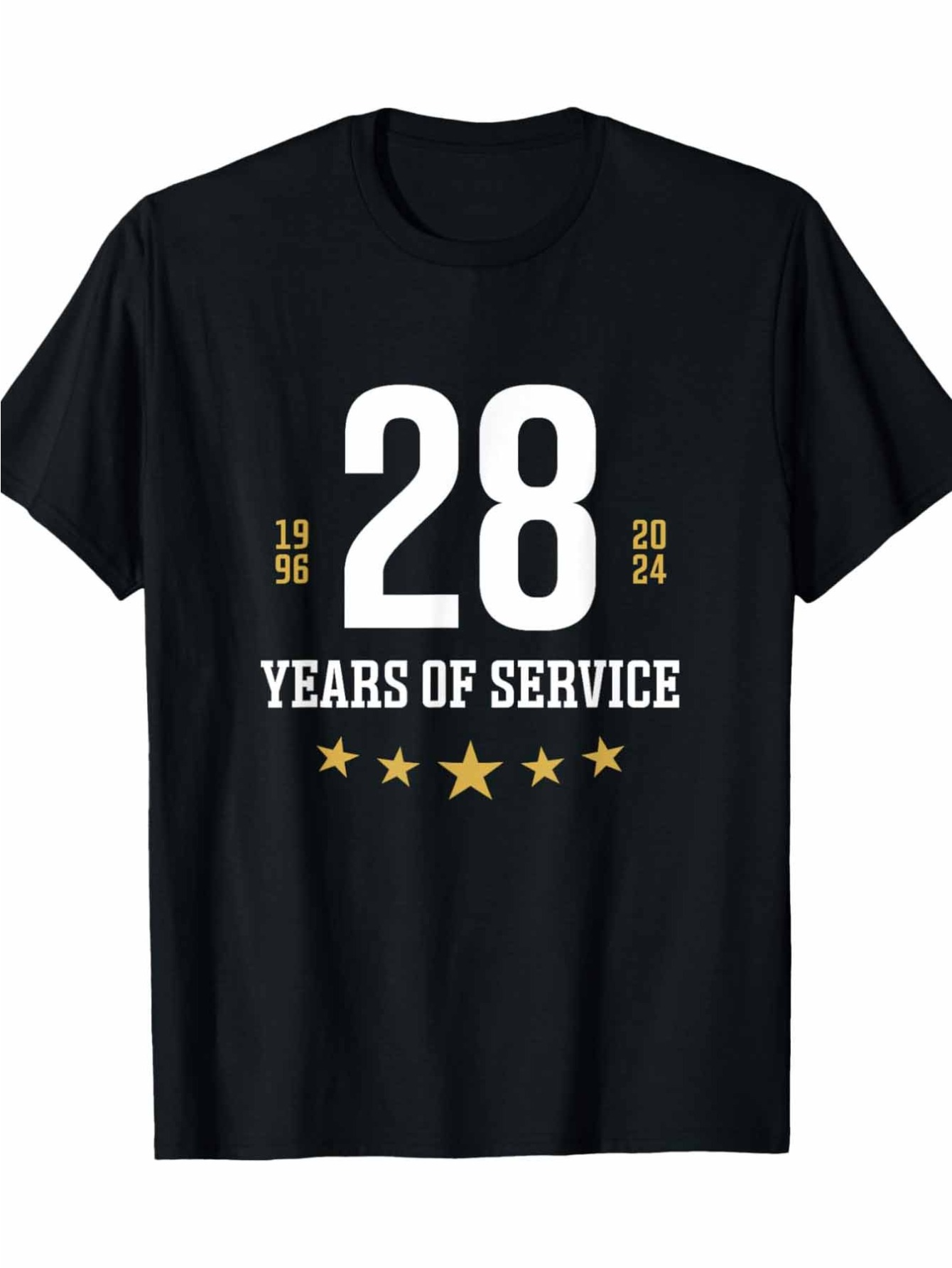 Men's Graphic T-Shirt Twenty Eight Years Of Service With Golden Stars Underlined Number