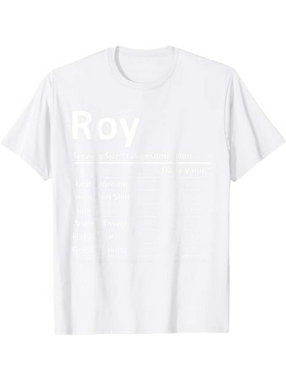 Men's Graphic T-Shirt Minimal White With Bold Lettering Roy