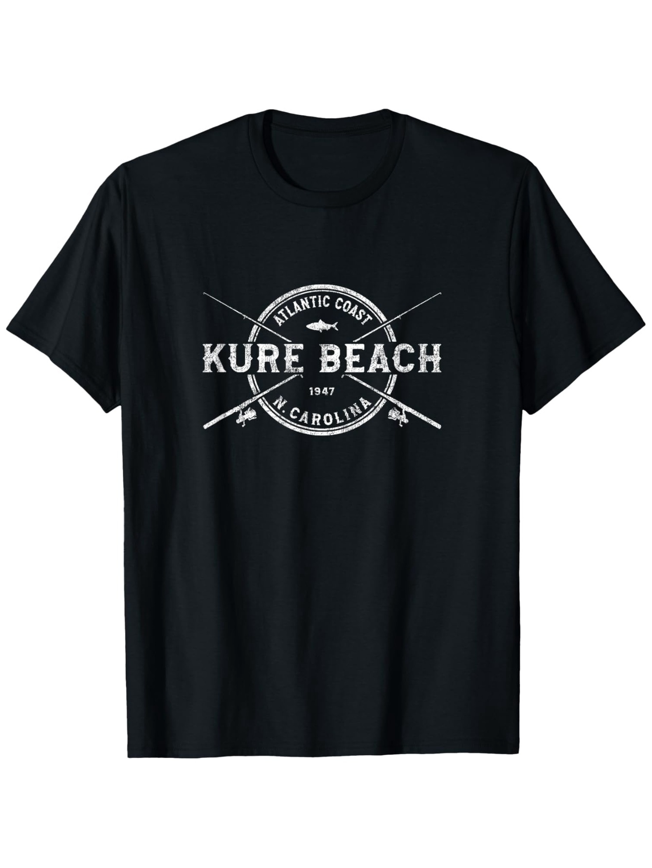 Men's Graphic T-Shirt Atlantic Coast North Carolina Typography And Retro Oars Kure Beach