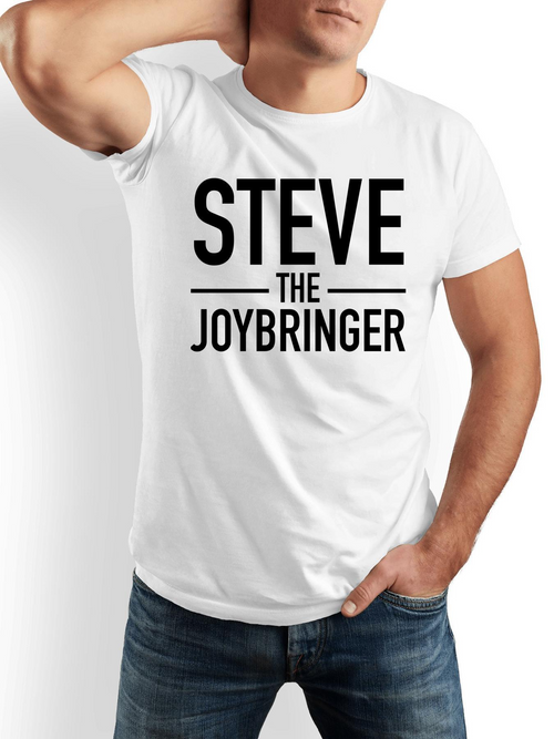 Men's Graphic T-Shirt Steve The Joybringer Bold Typography With Minimalist Black Lines T Shirt