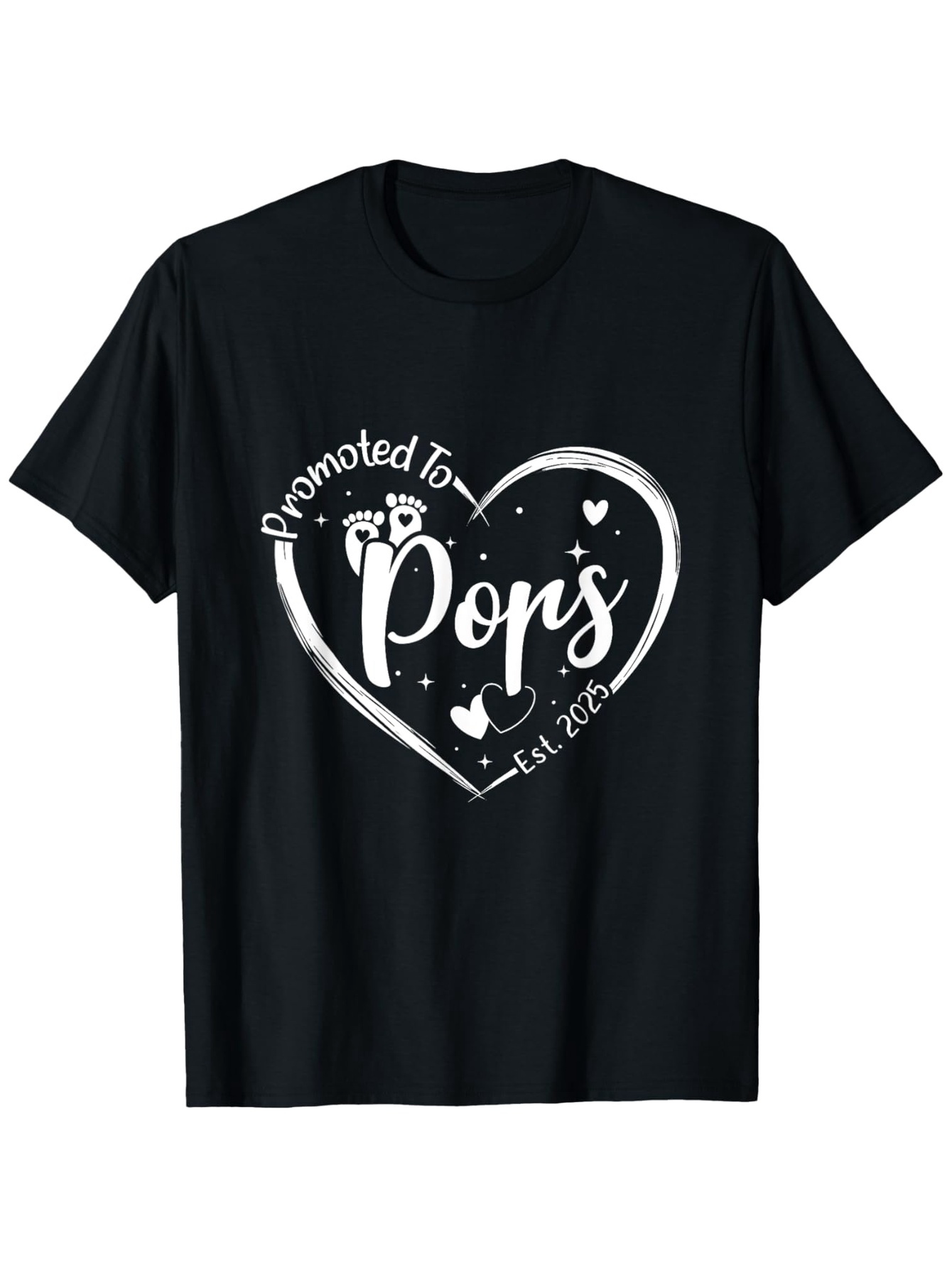 Men's Graphic T-Shirt Promoted To Pops With Tiny Footprints Heart Shape