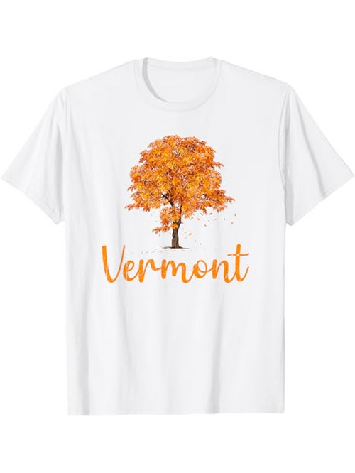 Men's Graphic T-Shirt Vermont Autumn Leaves With Golden Foliage Shaded Maple Tree