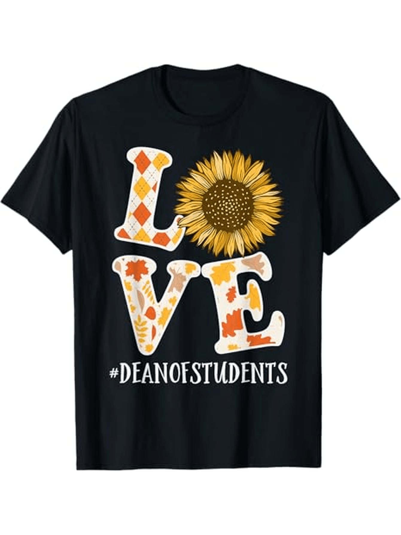 Men's Graphic T-Shirt Love With Sunflower Among Patterned Decorative Letters