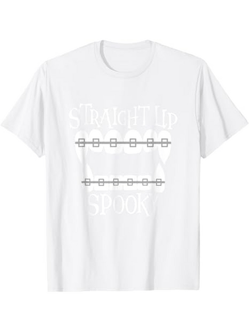 Men's Graphic T-Shirt Straight Up Spook With Chained Line Elements Halloween Theme