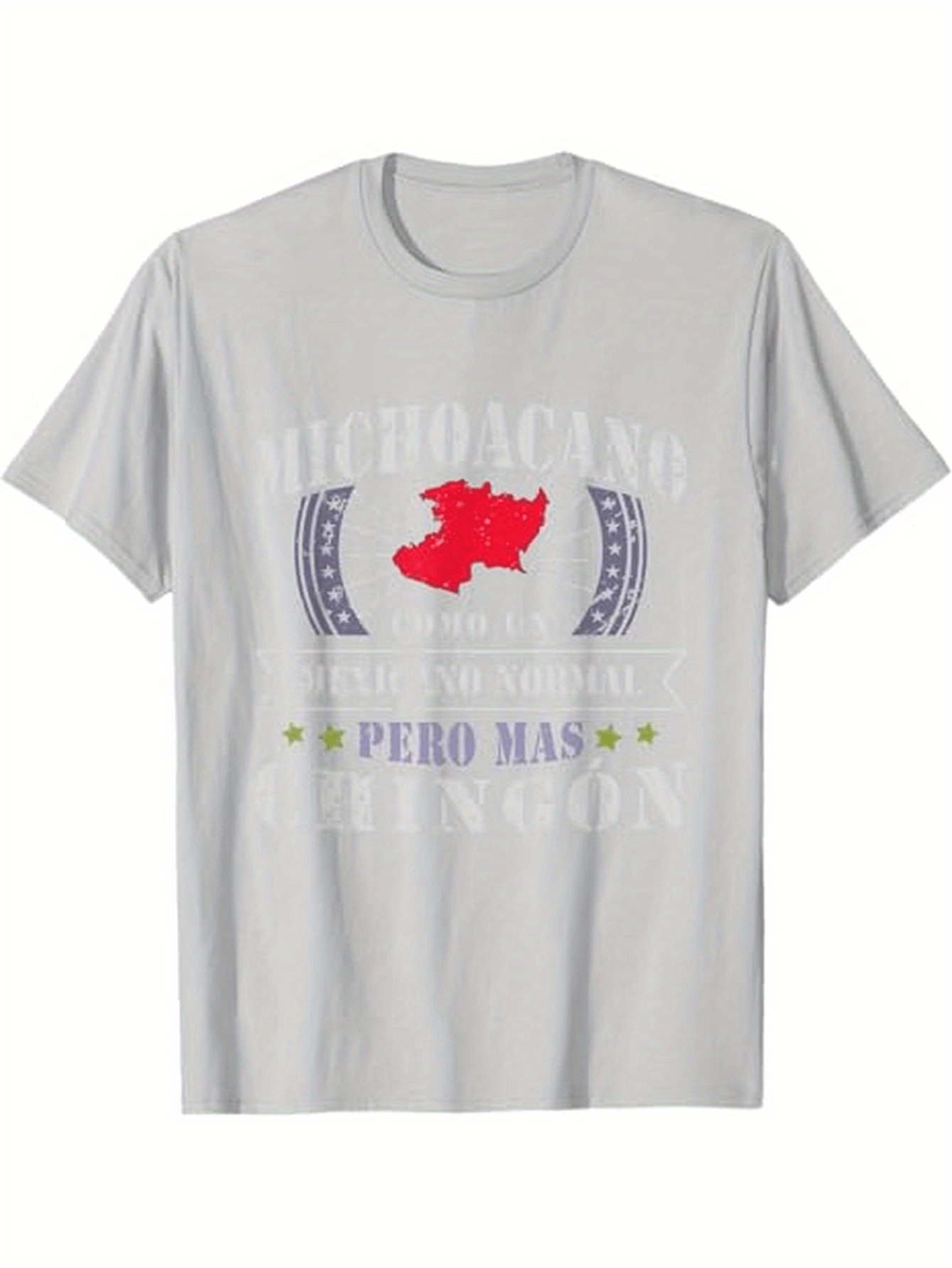 Men's Graphic T-Shirt Lettering Map Graphic With State Silhouette Featuring Decorative Emblems Shirt