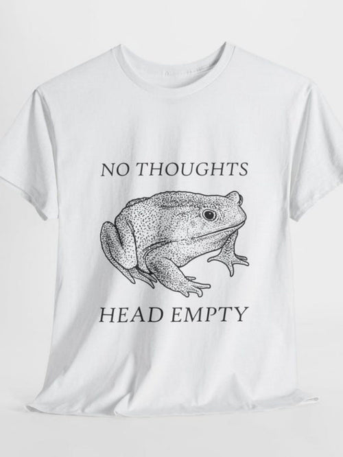 Men's Graphic T-Shirt No Thoughts Head Empty Pencil Drawn Frog With Realistic Quiet Expression