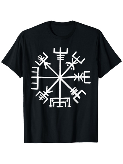 Men's Graphic T-Shirt Ancient Norse Symbols Forming Viking Protection Sigil